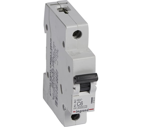 Авт.выключатель Legrand RX3  4,5кА 6А 1П C 419661