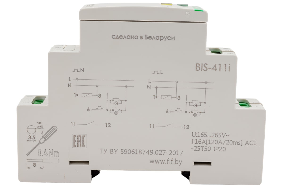 Импульсное реле (бистабильное) Евроавтоматика F&F bis-411i (led) функция  памяти контактов, 1 модуль, установка на din-рейку EA01.005.017