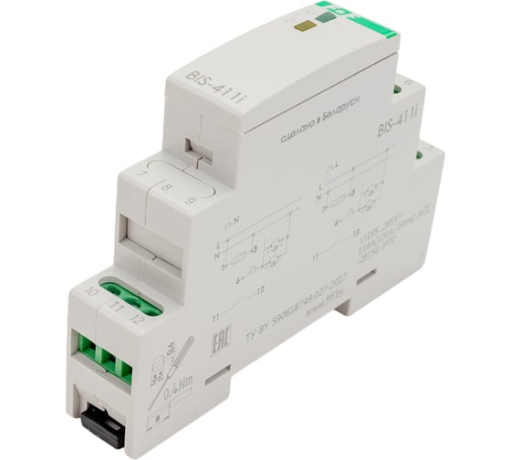 Импульсное реле (бистабильное) Евроавтоматика F&F bis-411i (led) функция памяти контактов, 1 модуль, установка на din-рейку EA01.005.017