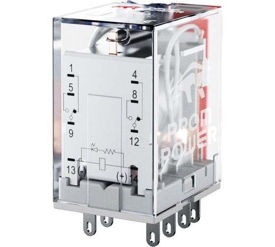 Электромеханическое реле Prompower двухполюсное номинальный ток 10а, управление 24vdc, pmy2n dc24 PMY2NDC24