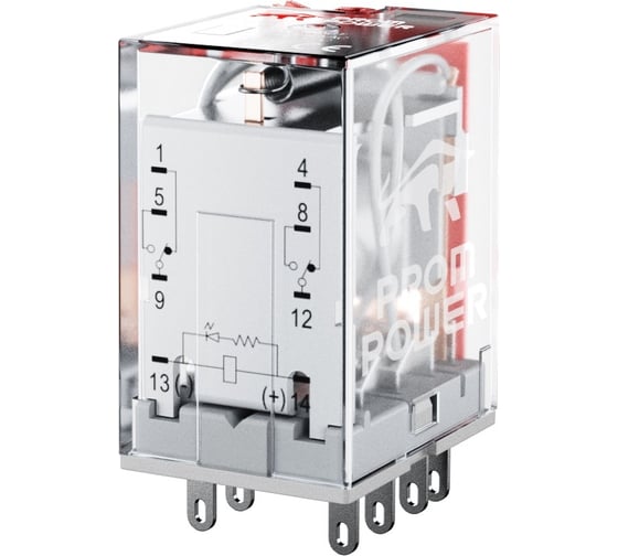Электромеханическое реле Prompower двухполюсное номинальный ток 10а, управление 220vac, pmy2n ac230 PMY2NAC230