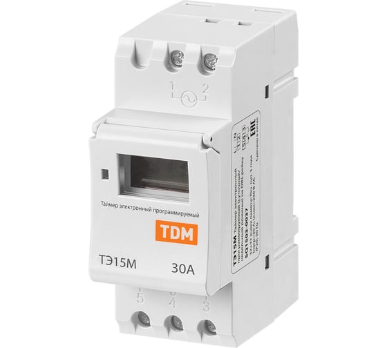 Электронный таймер TDM ТЭ15М-1мин/7дн-32on/off-30А-DIN SQ1503-0037