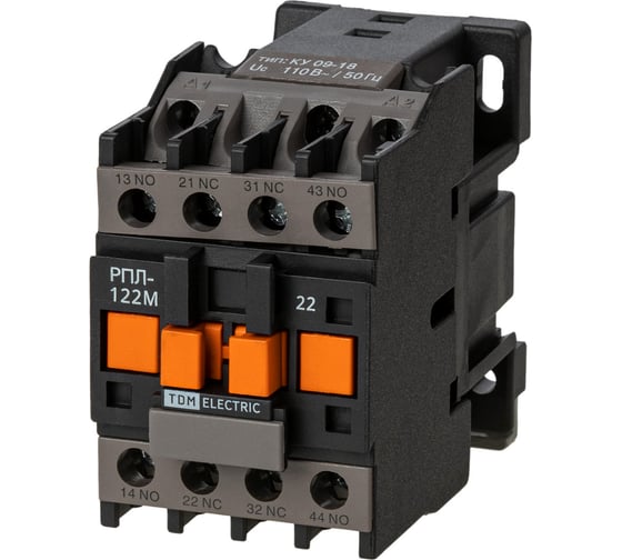 Промежуточное реле TDM ELECTRIC Рпл-122м ухл4б, 16а, 110в 50гц, 2но+2нз SQ0701-0503 1