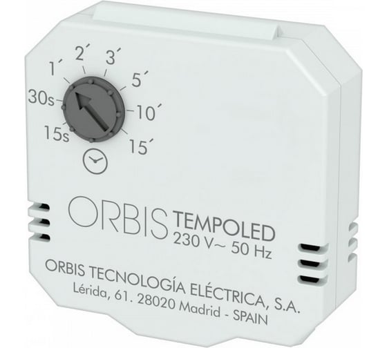Лестничный таймер ORBIS TEMPO LED, задержка от 15сек до 15мин. OB200007 1