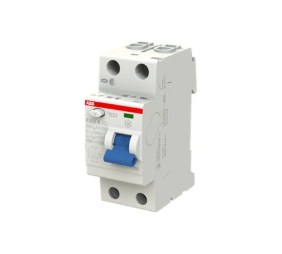 Выключатель дифференциального тока ABB 2п 25A 30mA тип A F202 2CSF202101R1250