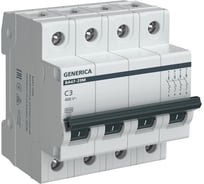 Автоматический выключатель GENERICA ва47-29м 4p 3а 4,5ка c MVA21-4-003-C-G
