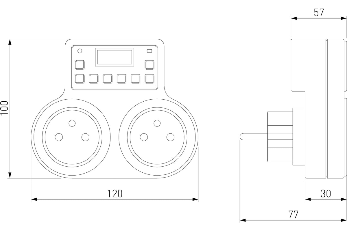 Электронная розетка-таймер Elektrostandard TMH-E-5 16A x2 IP20 /Белый  a026138