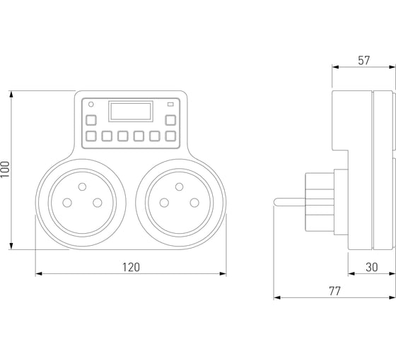 Электронная розетка-таймер Elektrostandard TMH-E-5 16A x2 IP20 /Белый a026138