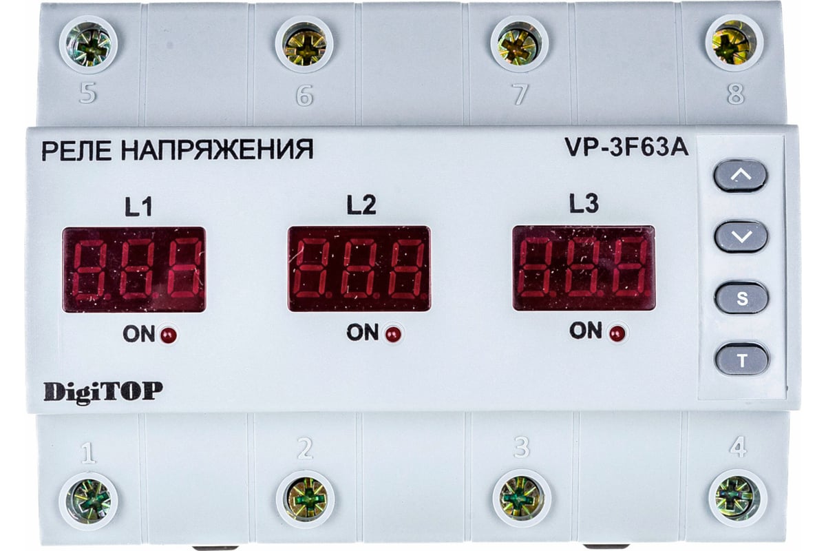 Трехфазное реле напряжения digitop vp 3f 63a защита от обрыва нуля