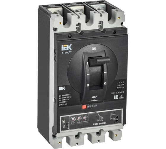 Автоматический выключатель IEK Armat литой корпус 3p h 50ка 400а эл. станд. AR-MCCB-3H-050-0400A-ELSC 1