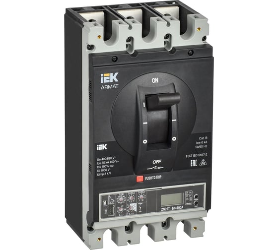 Автоматический выключатель IEK Armat литой корпус 3p h 85ка 400а эл. пр. AR-MCCB-3H-085-0400A-ELPC 1