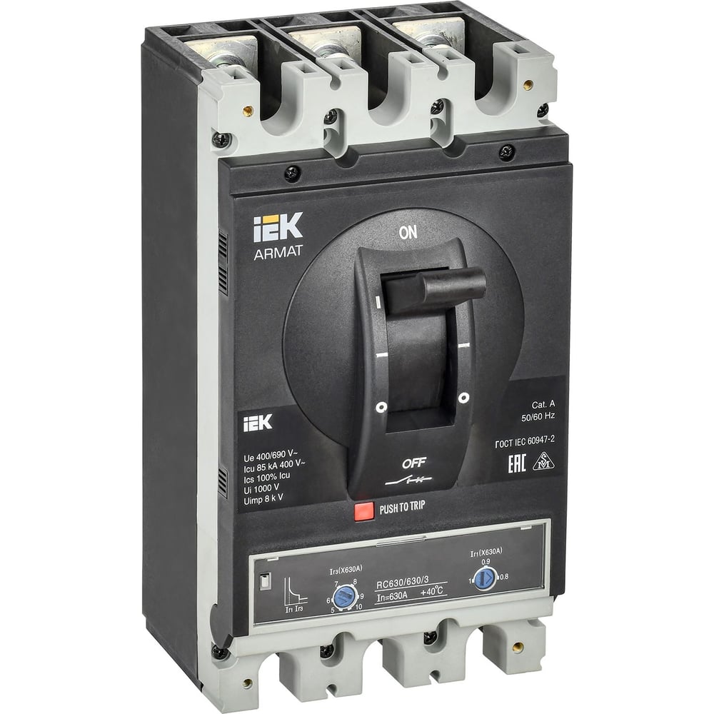 Автоматический выключатель IEK Armat литой корпус 3p i 85ка 630а тм рег ...