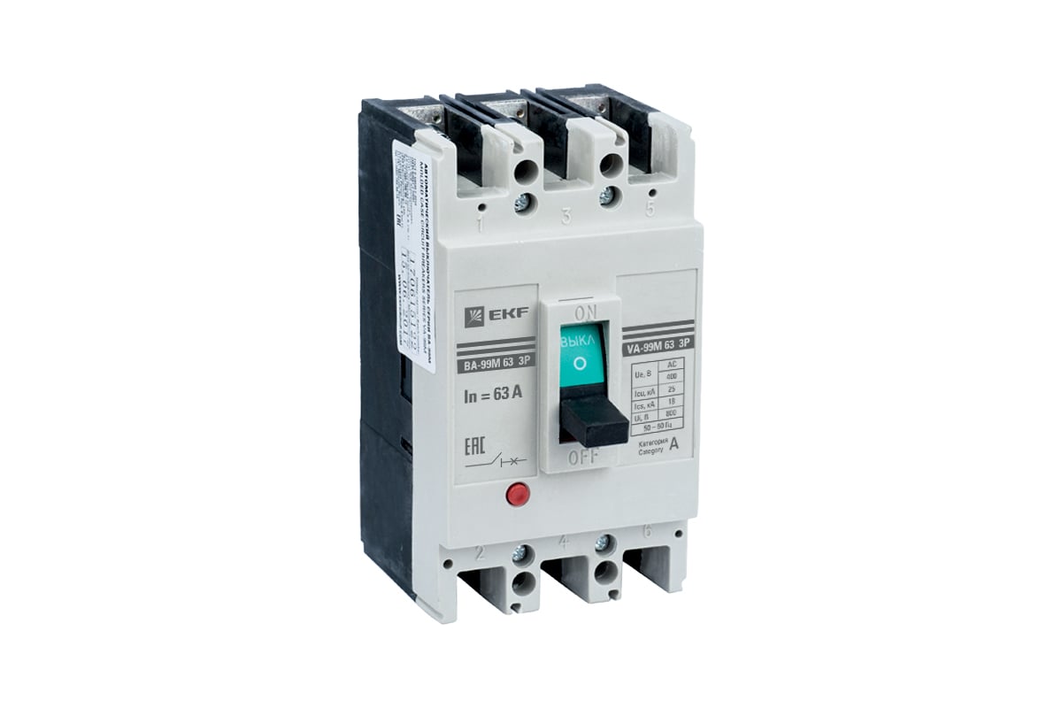 Автоматический трехполюсный выключатель EKF ВА-99М/63 32А 20кА РЭ320А ...