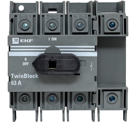 Рубильник EKF 63A 4P c рукояткой управления для прямой установки TwinBlock tb-63-4p-f