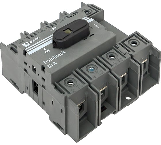 Рубильник EKF 63A 4P c рукояткой управления для прямой установки TwinBlock tb-63-4p-f