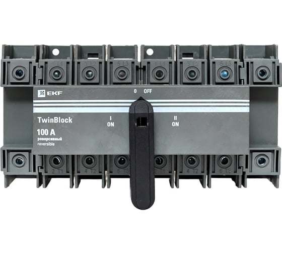 Рубильник EKF 100A 4P реверсивный c рукояткой для прямой установки TwinBlock tb-s-100-4p-rev