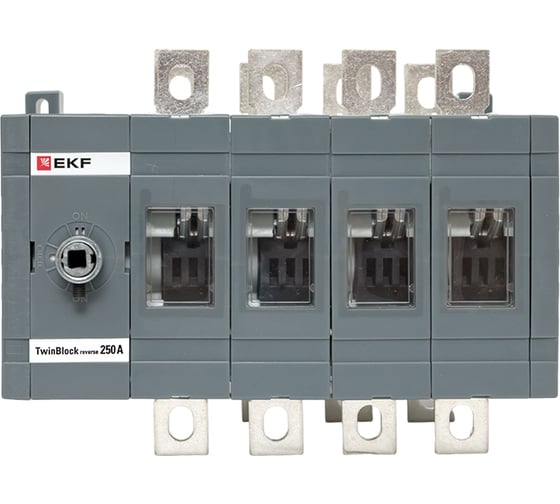 Рубильник EKF 250A 4P реверсивный без рукоятки управления TwinBlock tb-s-250-4p-rev