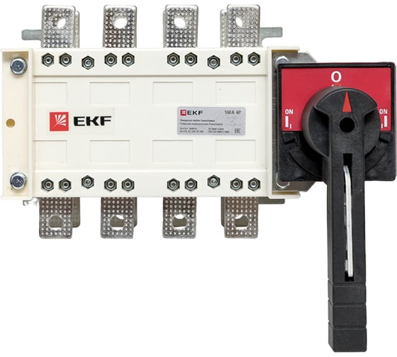 Рубильник-переключатель EKF 160A 4P c рукояткой управления для прямой установки PowerSwitch pscs-160-4
