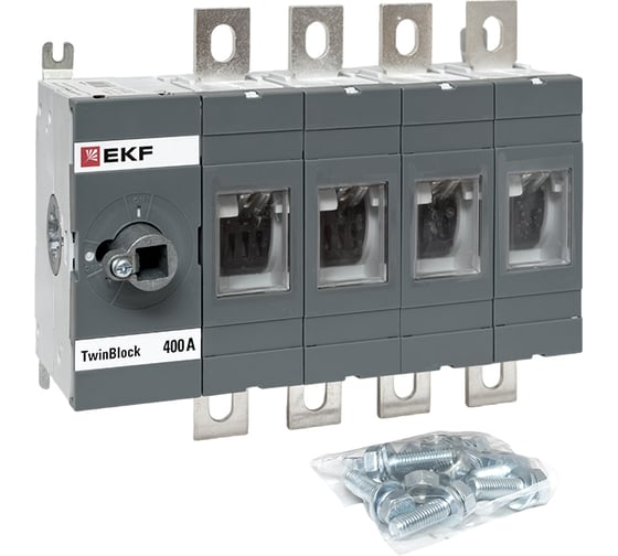 Рубильник EKF 400A 4P без рукоятки управления TwinBlock tb-s-400-4p