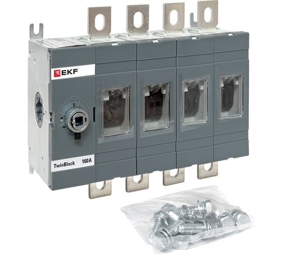 Рубильник EKF 160A 4P без рукоятки управления TwinBlock tb-s-160-4p