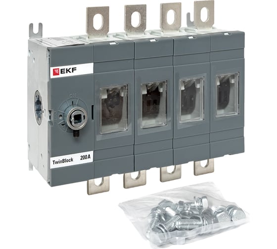 Рубильник EKF 200A 4P без рукоятки управления TwinBlock tb-s-200-4p