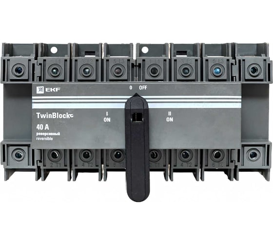 Рубильник EKF 40A 4P реверсивный c рукояткой для прямой установки TwinBlock tb-s-40-4p-rev
