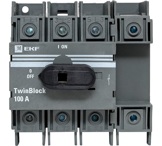 Рубильник EKF 100A 4P c рукояткой управления для прямой установки TwinBlock tb-100-4p-f