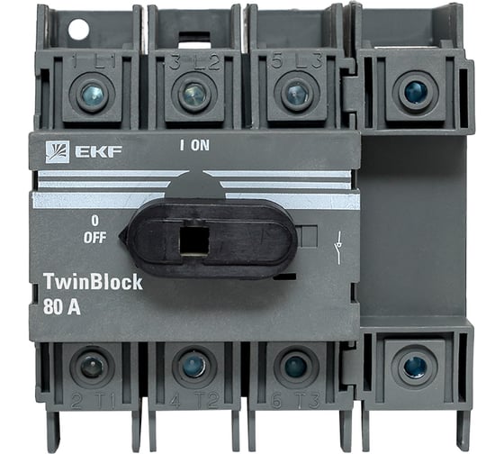 Рубильник EKF 80A 4P c рукояткой управления для прямой установки TwinBlock tb-80-4p-f