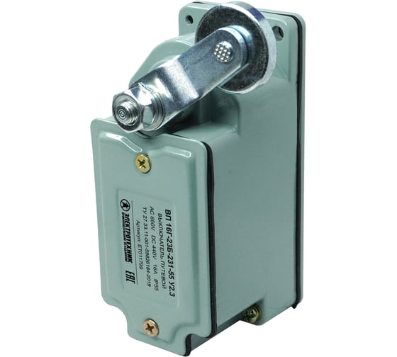 Путевой выключатель Электротехник Вп 16г-23б-231-55 у2.3, рычаг с роликом, без сальника, ход влево, cамовозврат, 1з и 1р, ip55/ ET011799 1