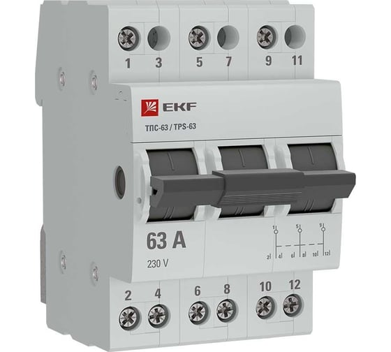 Трехпозиционный переключатель EKF ТПС-63 3P 63А PROxima TPS363