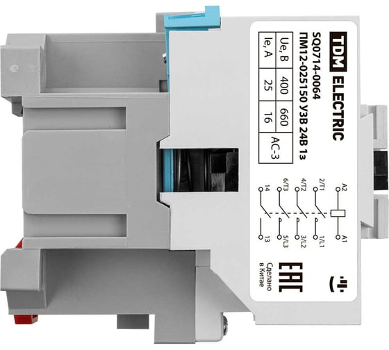 Электромагнитный пускатель TDM ELECTRIC ПМ12-025150 У3В 24В 1з SQ0714-0064