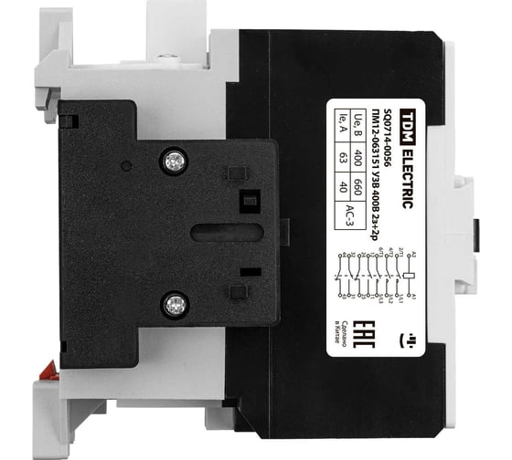 Электромагнитный пускатель TDM ELECTRIC ПМ12-063151 У3В 400B 2з+2р SQ0714-0056