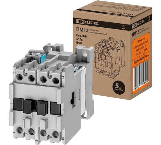 Электромагнитный пускатель TDM ELECTRIC ПМ12-010150 У3В 24В 1з SQ0714-0059 1