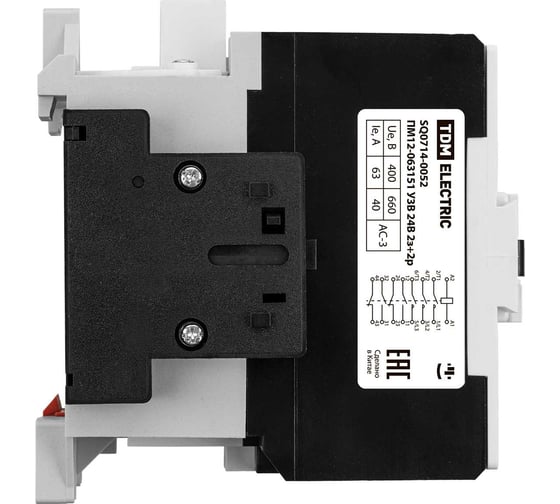 Электромагнитный пускатель TDM ELECTRIC ПМ12-063151 У3В 24B 2з+2р SQ0714-0052
