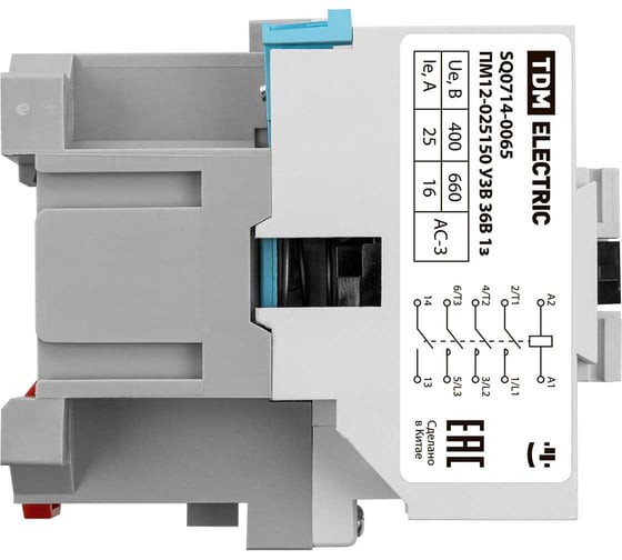 Электромагнитный пускатель TDM ELECTRIC ПМ12-025150 У3В 36В 1з SQ0714-0065