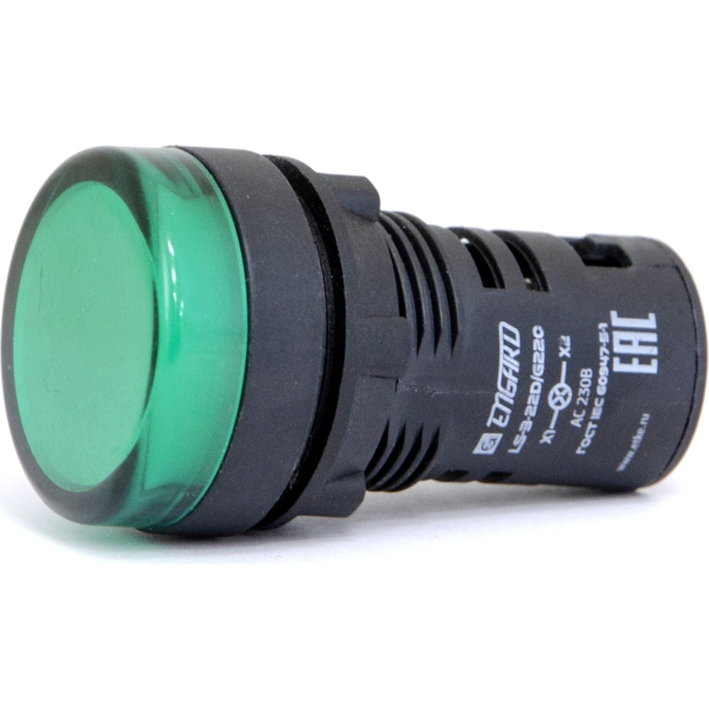Сигнальная компактная лампа Engard ф22 led 24В зеленая ip44 LS-3-22D ...