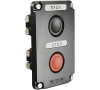 Пост управления Электротехник Пке 112-2 у3, 10а, 660в, 2 элемента, чёрный и красный цилиндр, в нишу, ip40, ET519052