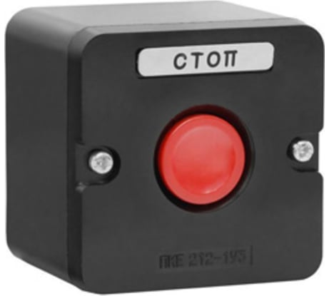 Пост управления Электротехник Пке 212-1 у3, 10а, 660в, 1 элемент, красный цилиндр, накладной, ip40, ET519065