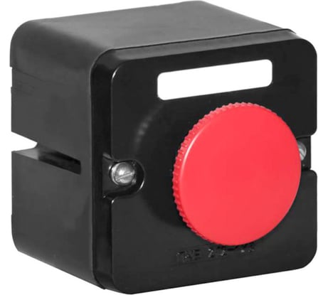 Пост управления Электротехник Пке 222-1 у2, 10а, 660в, 1 элемент, красный гриб, накладной, ip54, ET519072