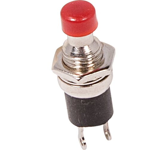 Выключатель-кнопка REXANT металл 220v 2а (2с) off-(on) d7.2 красная micro (rwd-301, pbs-10b) (10шт) 36-3310