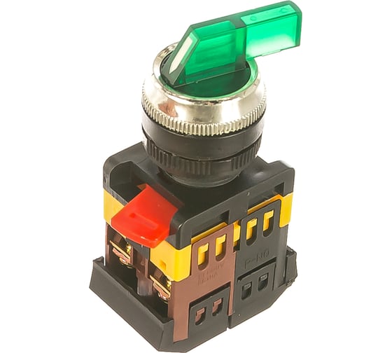 Переключатель EKF ANLC-22 3 полюса зеленый с подсветкой 380В psw-anlc-3p-g-380