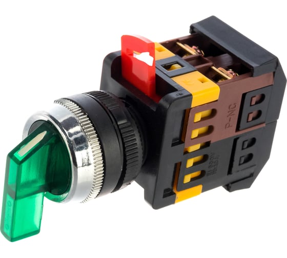 Переключатель EKF ANLC-22 3 полюса зеленый с подсветкой 380В psw-anlc-3p-g-380