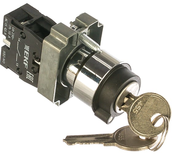 Переключатель EKF BG21 2P с замком не возвратный NO xb2-bg21