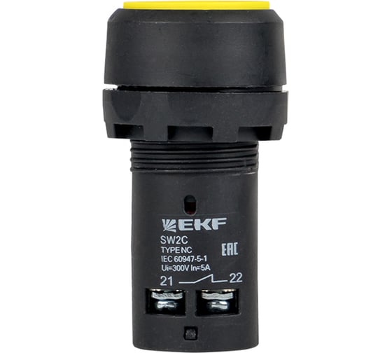 Кнопка EKF SW2C-11 возвратная желтая NO+NC PROxima sw2c-11s-y