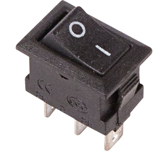 Клавишный переключатель REXANT 250v, 3а, (3с), on-on, черный, micro (rwb-102) 10 штук 36-2030 1