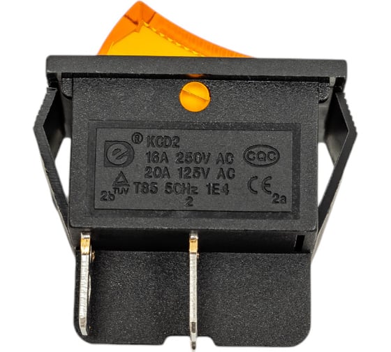Клавишный выключатель REXANT 250v, 16а, (4с), on-off, желтый, с подсветкой (rwb-502, sc-767, irs-201-1) 10 штук 36-2333