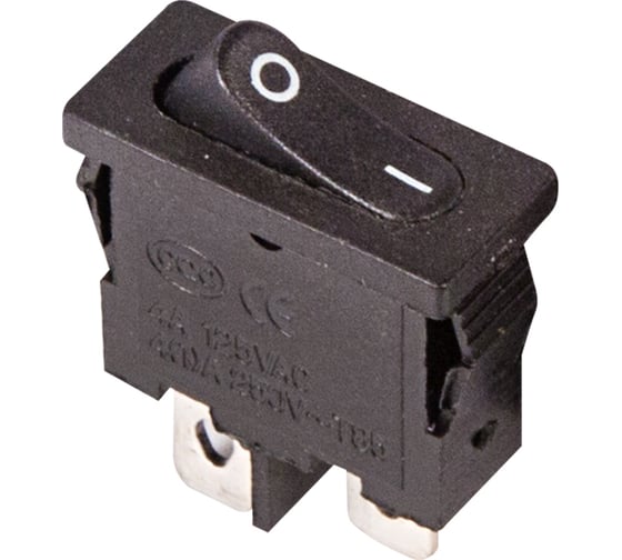 Клавишный выключатель REXANT 250v, 6а, (2с), on-off, черный, mini (rwb-103, sc-766, mrs-101-5) 10 штук 36-2050 1