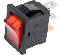 Клавишный выключатель 250В, 6А, (3с), вкл-выкл, красный с подсветкой, мини (RWB-206, SC-768), 10 шт. REXANT 36-2150