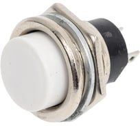 Выключатель-кнопка REXANT металл 250v 2а (2с) off-(on) d16.2 белая (rwd-306) (10шт) 36-3355
