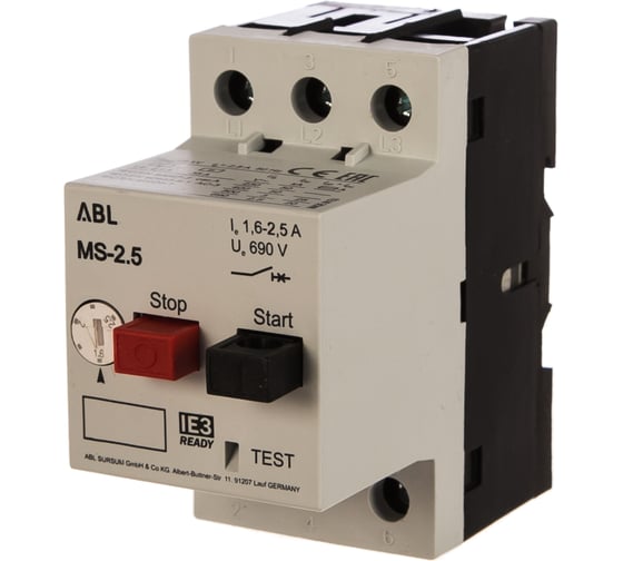 Автомат с регулируемой тепловой защитой ABL 1.6 - 2.5 А, 10 кА MS2.5